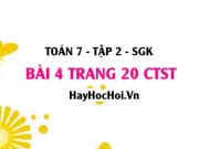 Bài 4 trang 20 Toán 7 Tập 2 Chân trời sáng tạo